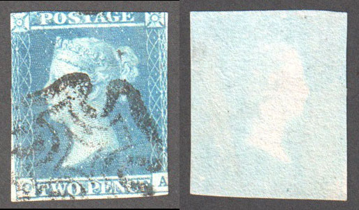 Great Britain Scott 4 Used Plate 3 - OA (P) - Click Image to Close